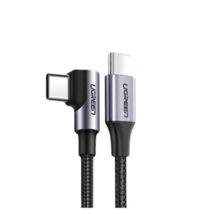 Մալուխ UGREEN US255 50123 USB-C to Angled USB 2.0-C 1m Gray Black