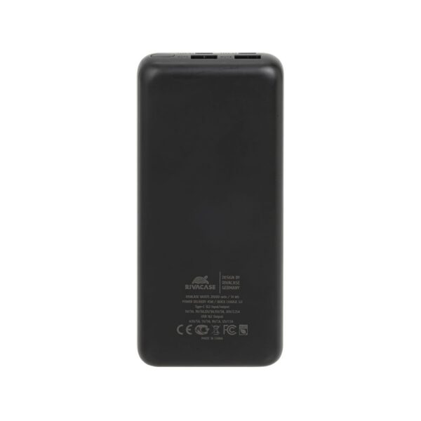 Սնուցման աղբյուր Rivacase VA1075 (20000 mAh) Black