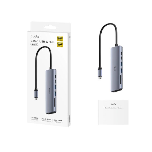 Բաժանարար Cudy UH407 7-IN-1 USB-C Hub with 4K HDMI